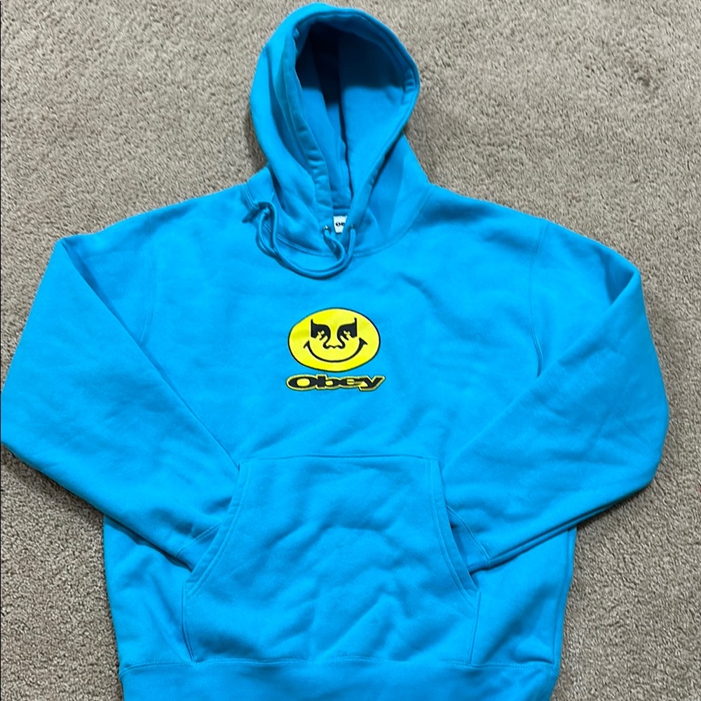 Obey Blue Smiley Face Crewneck Sweater